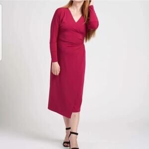 Universal Standard Dolman Wrap Midi Dress Anemone Pink Size 4XS 0/00 NWT